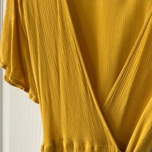 Lulu’s Much Obliged Golden Yellow Wrap Maxi Dress